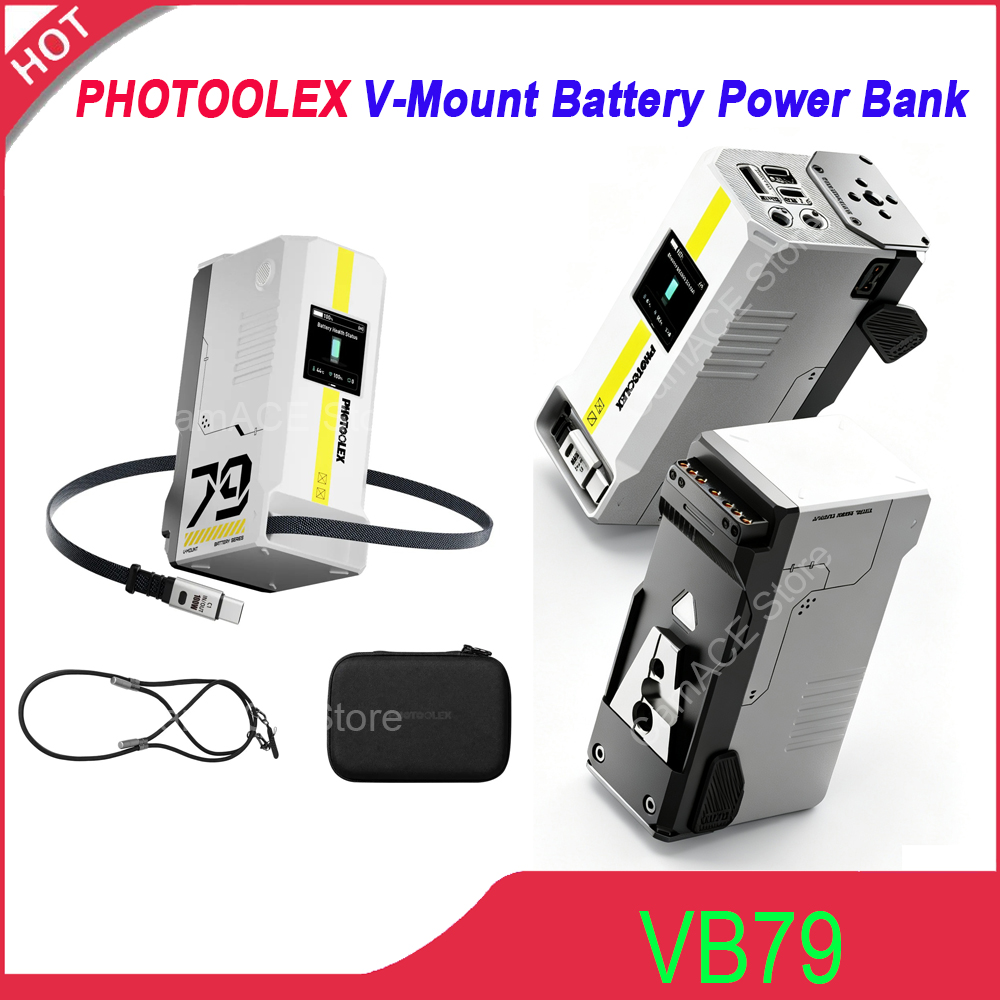V Mount Battery - Bateria V-Mount PHOTOOLEX 79Wh 5500mAh, carregamento