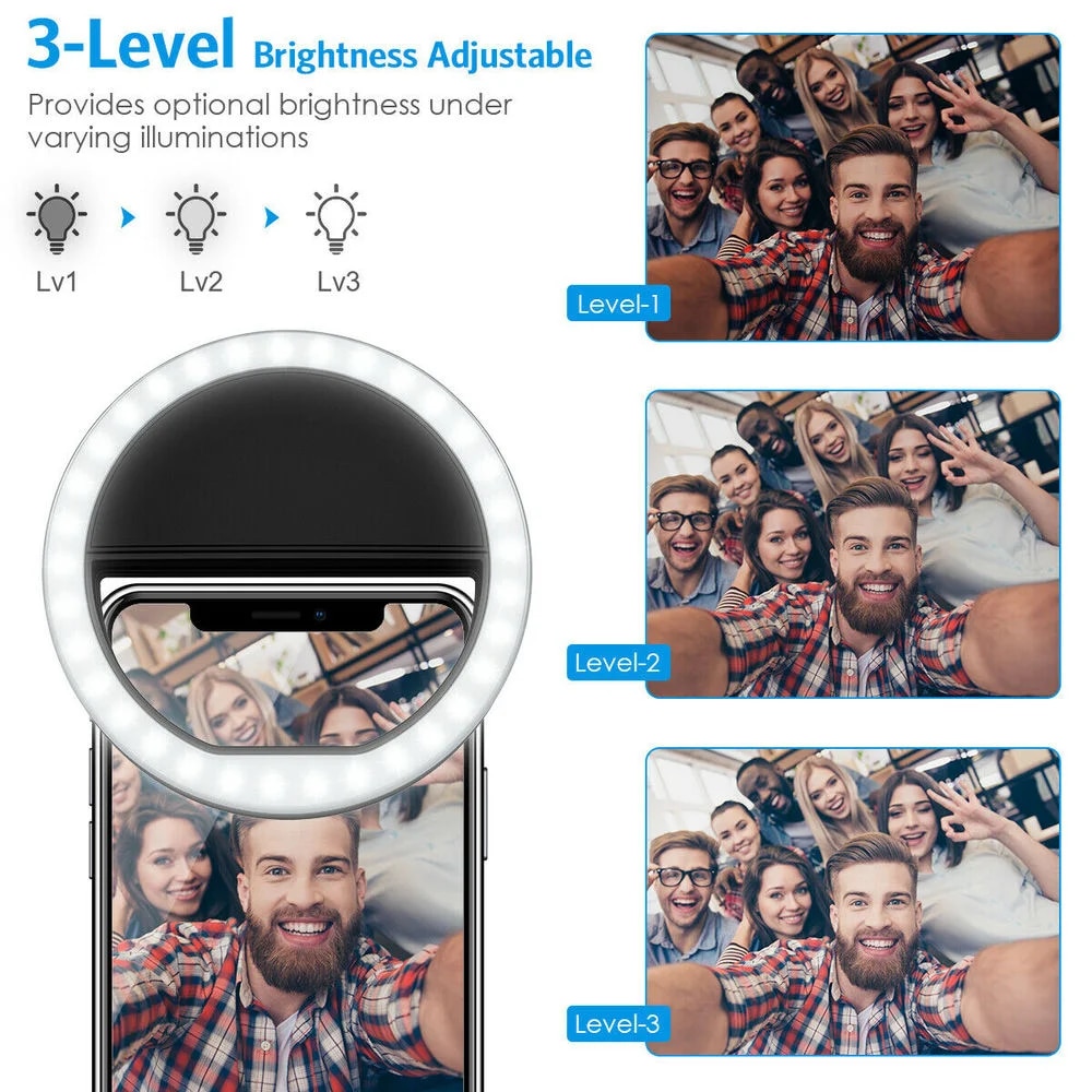 USB recarregável LED Selfie Ri - Photography Lighting Set Up avaliação e preço