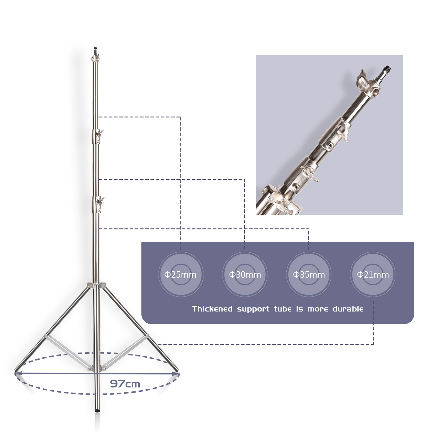 Sh 2.8m suporte de luz de aço  - Photography Lighting Mount avaliação e preço