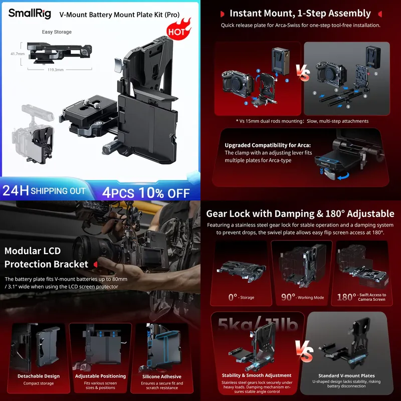 Kit de Placa de Montagem de Ba - V Mount Battery avaliação e preço