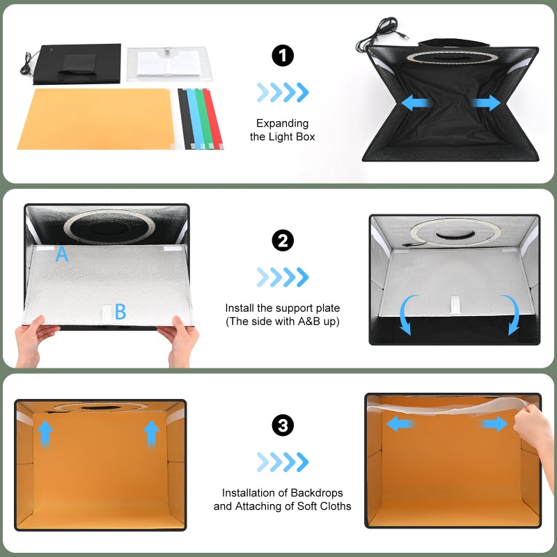 Kit de Caixa de Luz para Estúd - Photography Lighting And Backdrop Kits avaliação e preço
