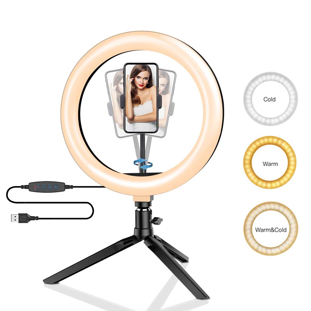 26cm 10 polegada led anel self - Photography Lighting Set Up avaliação e preço
